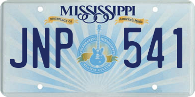 MS license plate JNP541