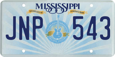 MS license plate JNP543