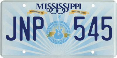 MS license plate JNP545