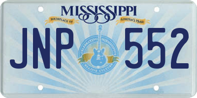 MS license plate JNP552
