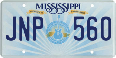 MS license plate JNP560