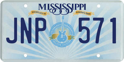 MS license plate JNP571