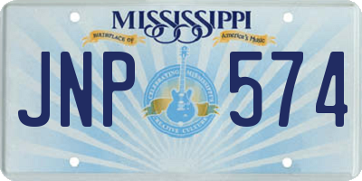 MS license plate JNP574