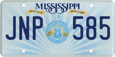 MS license plate JNP585
