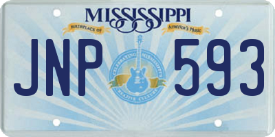 MS license plate JNP593