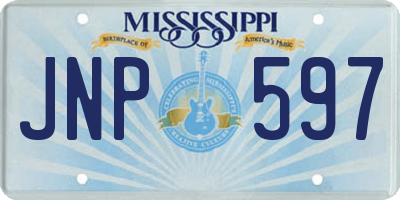 MS license plate JNP597