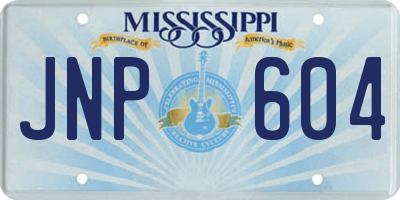 MS license plate JNP604