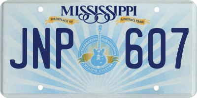 MS license plate JNP607