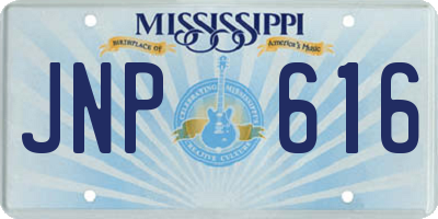 MS license plate JNP616