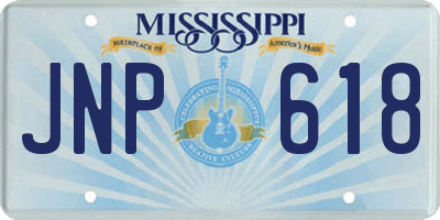 MS license plate JNP618