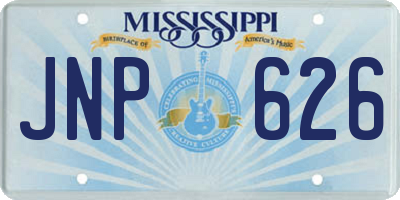 MS license plate JNP626