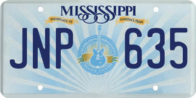 MS license plate JNP635