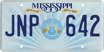 MS license plate JNP642