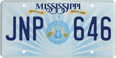 MS license plate JNP646
