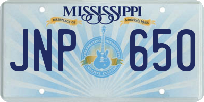 MS license plate JNP650