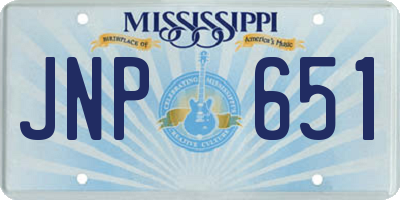 MS license plate JNP651