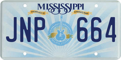 MS license plate JNP664