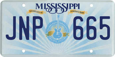 MS license plate JNP665