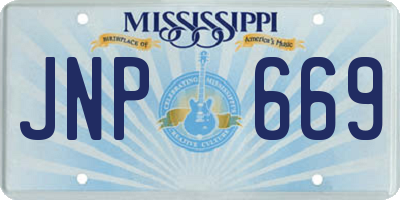 MS license plate JNP669