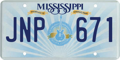 MS license plate JNP671