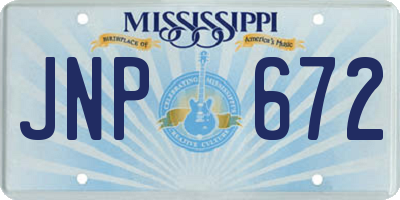 MS license plate JNP672