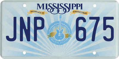 MS license plate JNP675