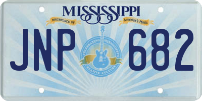 MS license plate JNP682