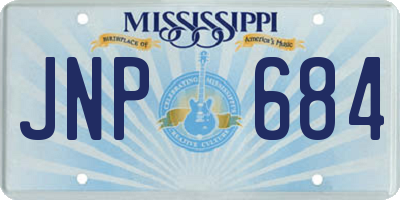 MS license plate JNP684