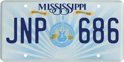 MS license plate JNP686