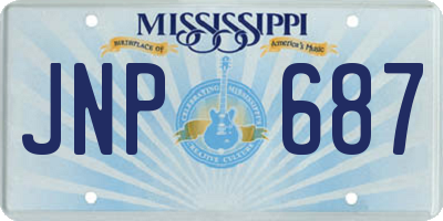 MS license plate JNP687