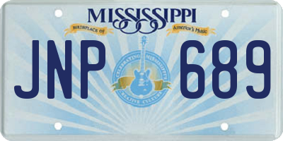 MS license plate JNP689