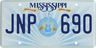 MS license plate JNP690