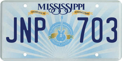 MS license plate JNP703