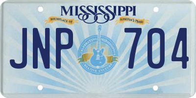 MS license plate JNP704