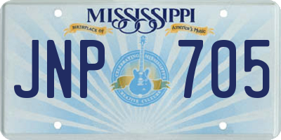 MS license plate JNP705