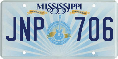 MS license plate JNP706
