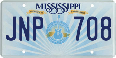MS license plate JNP708