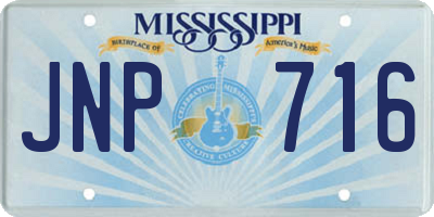 MS license plate JNP716
