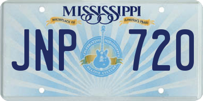 MS license plate JNP720