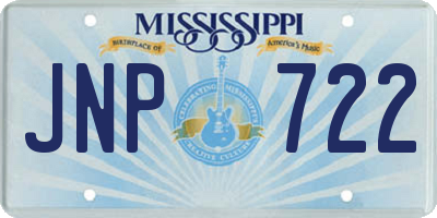 MS license plate JNP722