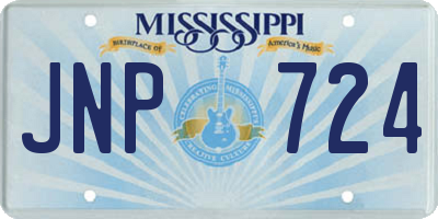 MS license plate JNP724