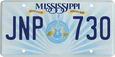 MS license plate JNP730