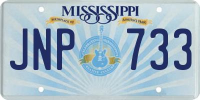 MS license plate JNP733
