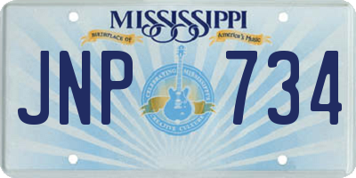 MS license plate JNP734