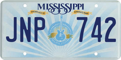 MS license plate JNP742