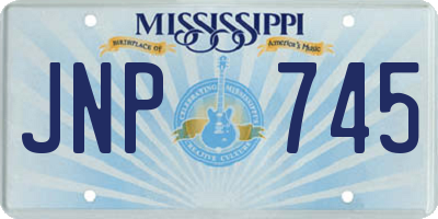 MS license plate JNP745