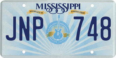 MS license plate JNP748