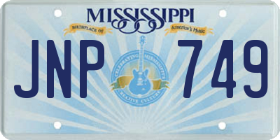 MS license plate JNP749
