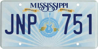 MS license plate JNP751