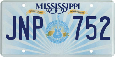 MS license plate JNP752